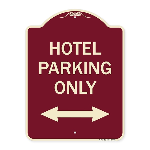Signmission Hotel Parking W/ Bidirectional Arrow Heavy-Gauge Aluminum Sign, 24" x 18", BU-1824-23902 A-DES-BU-1824-23902 - main